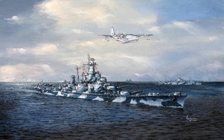 арт, uss alabama, море, линейный корабль, _алабама_, (bb-60)