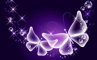 бабочки, abstract, glow, sparkle, purple, neon, butterflies, неоновые